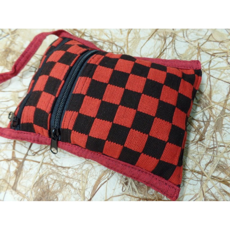 Sacoche damier rouge