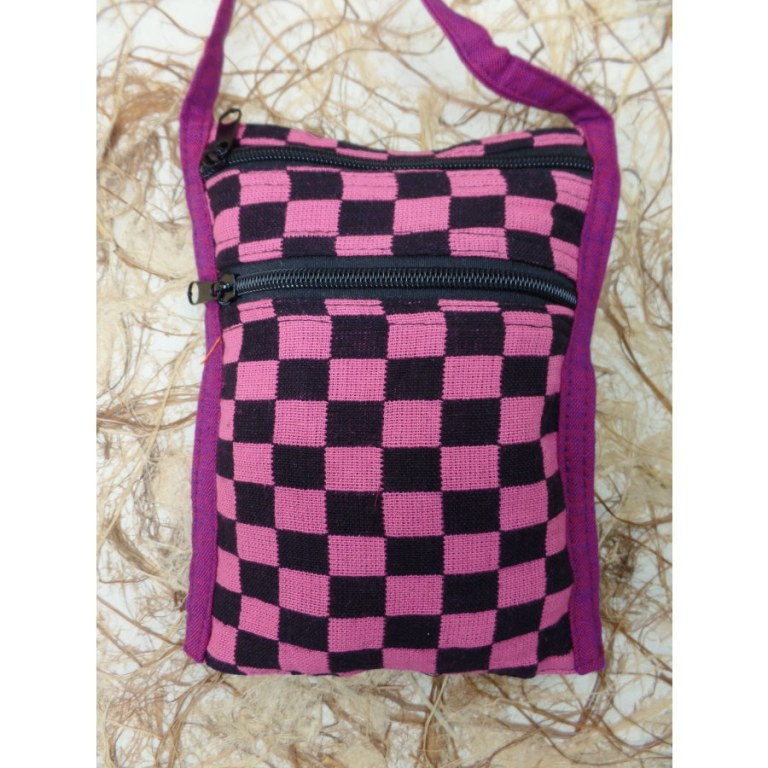 Sacoche damier rose