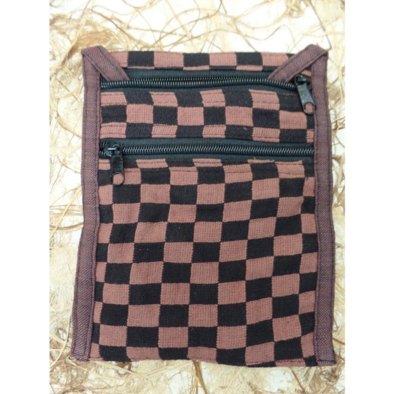 Sacoche damier marron