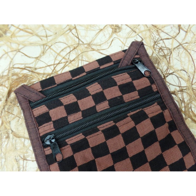 Sacoche damier marron