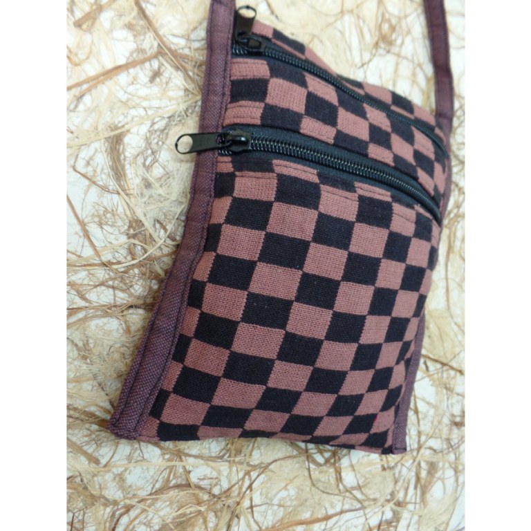 Sacoche damier marron