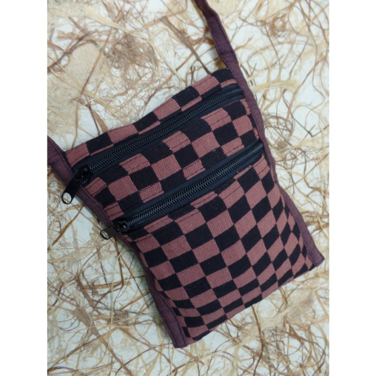 Sacoche damier marron