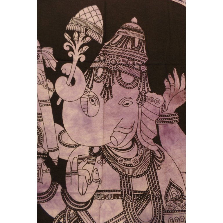 Petite tenture noire/mauve Ganesh debout