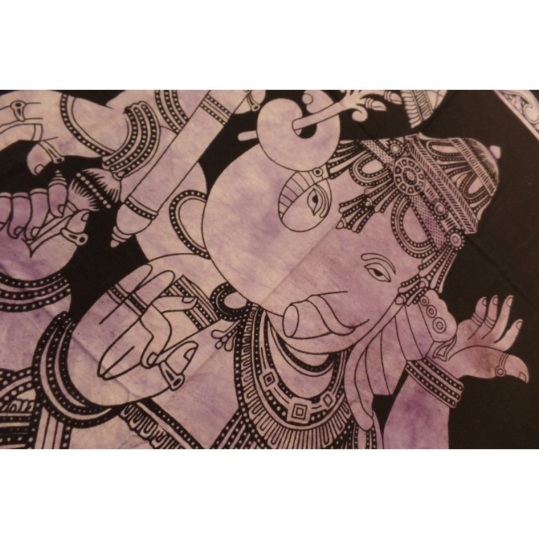 Petite tenture noire/mauve Ganesh debout