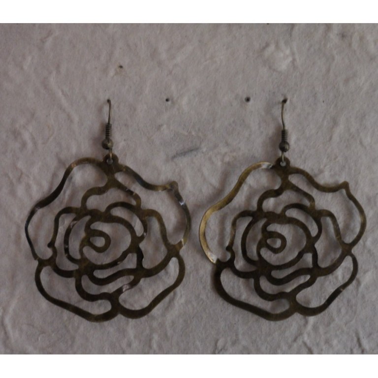 Pendants d'oreilles la rose