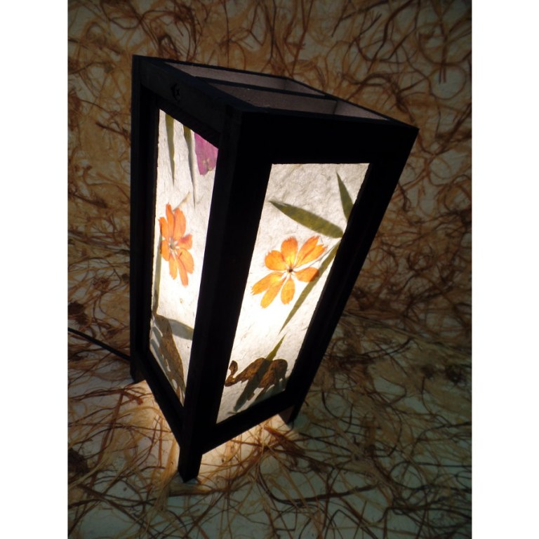 Lampe fleurs séchées