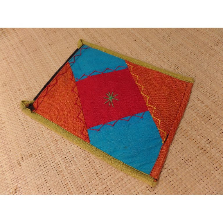 Sacoche patchwork rouge/bleu/orange