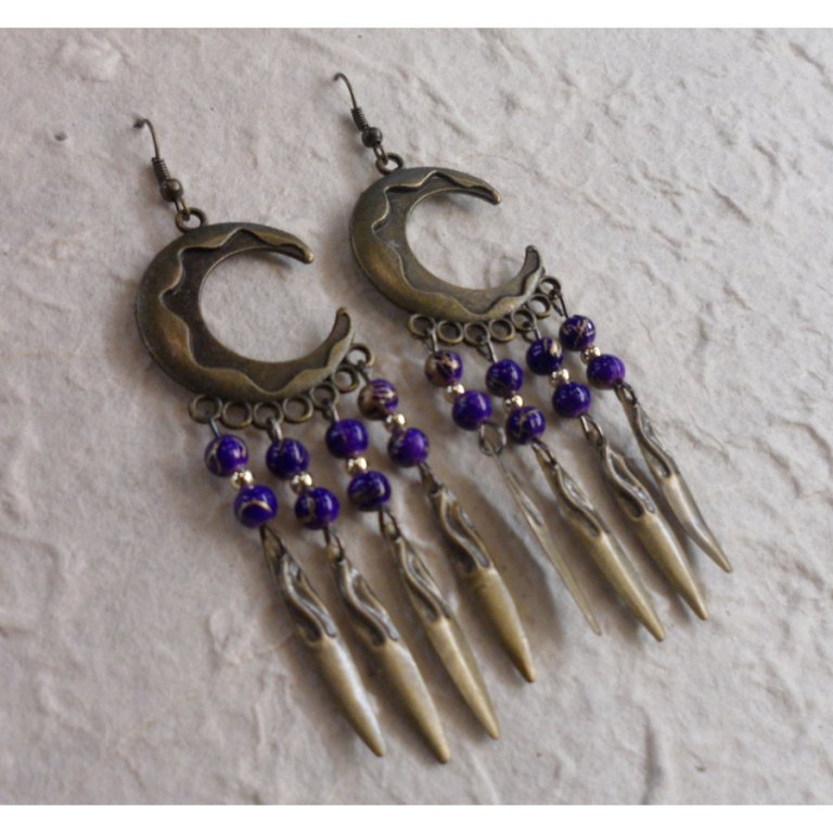 Pendants d'oreilles Chantira mauves