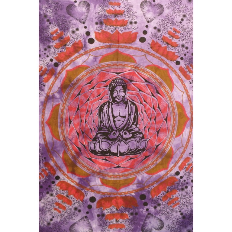 Petite tenture lotus Bouddha mauve