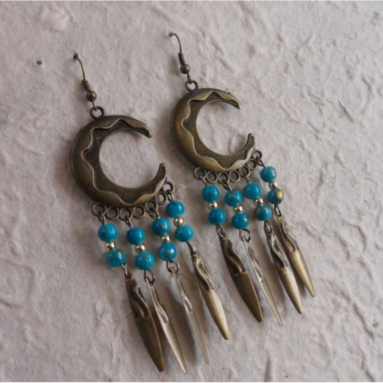 Pendants d'oreilles Chantira turquoises