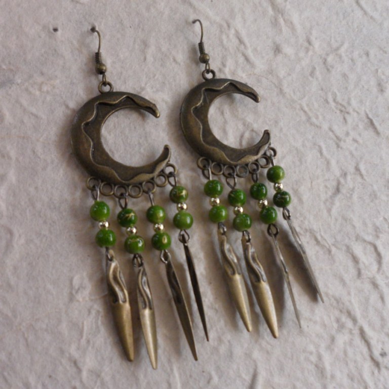 Pendants d'oreilles Chantira vert