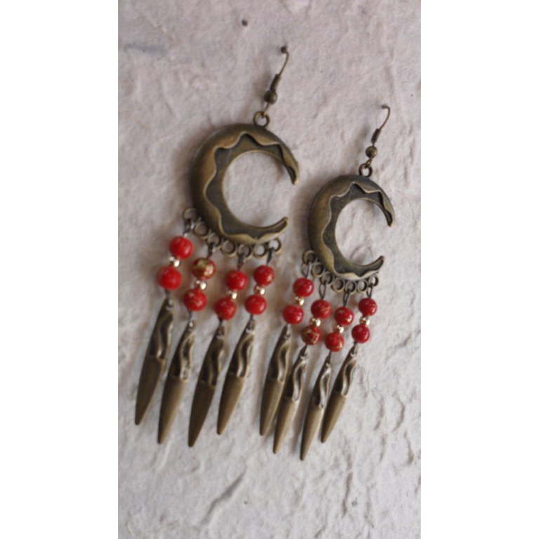 Pendants d'oreilles Chantira rouge