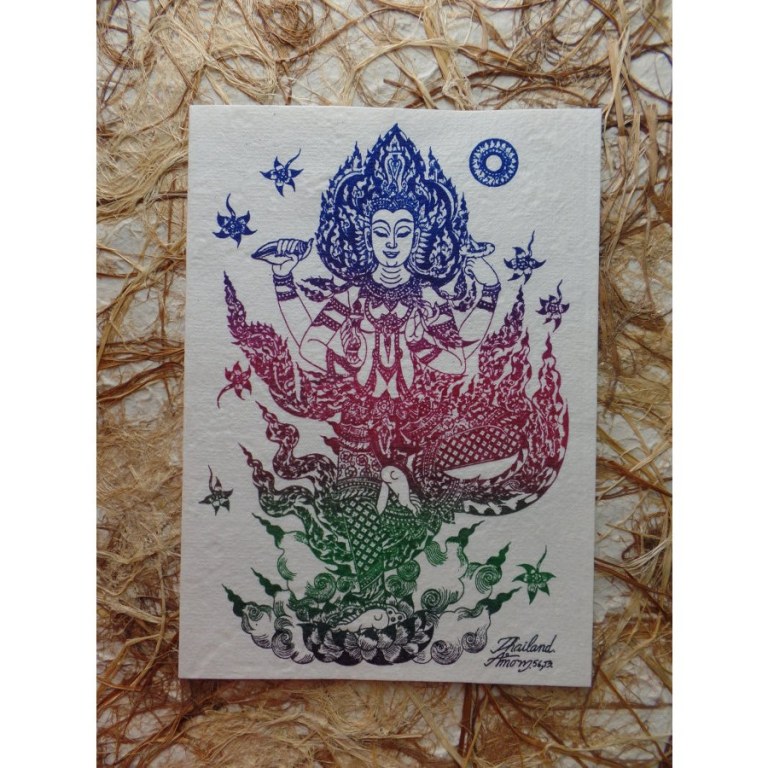 Carte divinité Parvati bleu/rouge/vert