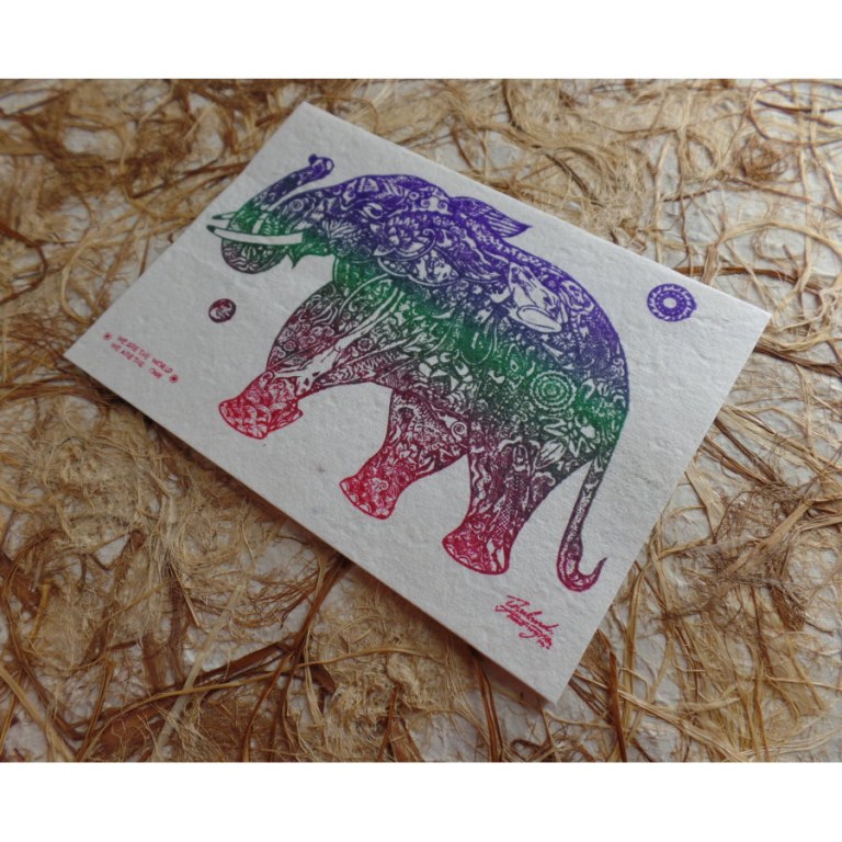 Carte éléphant we are the world