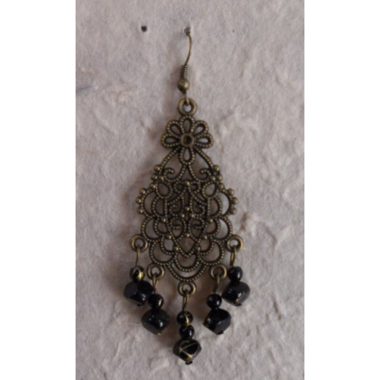 Pendants d'oreilles noirs Sunee