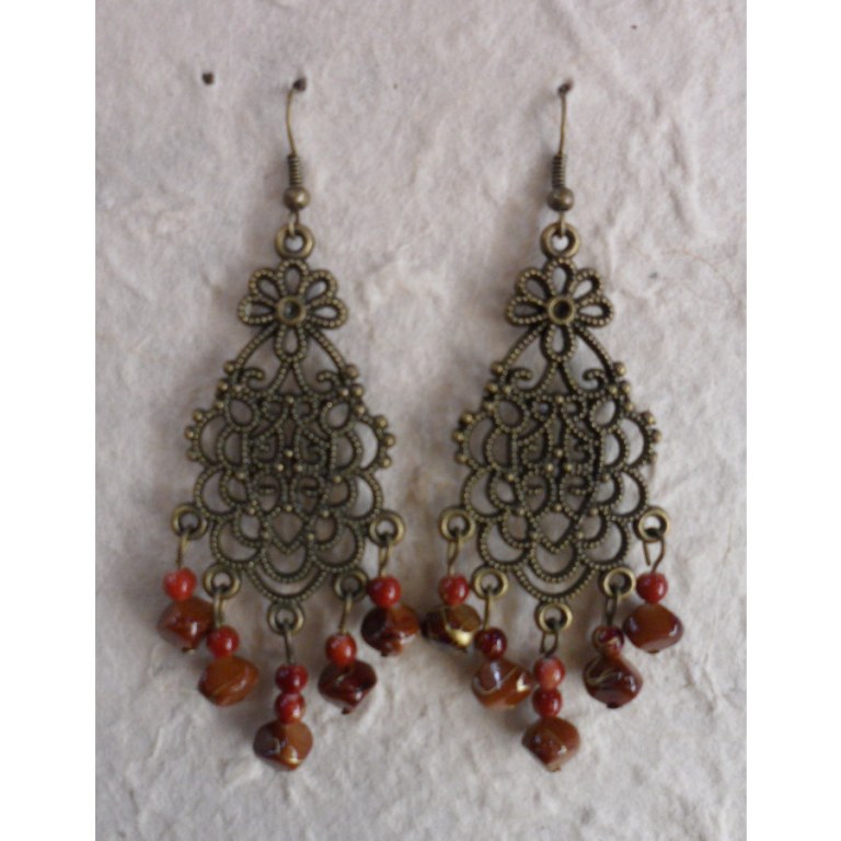 Pendants d'oreilles marron Sunee