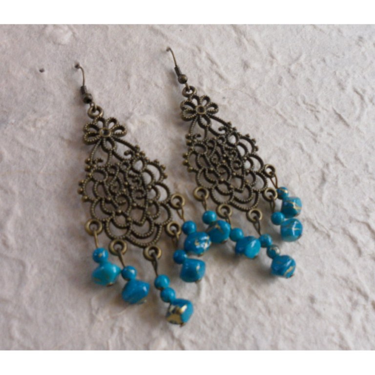 Pendants d'oreilles turquoises Sunee 