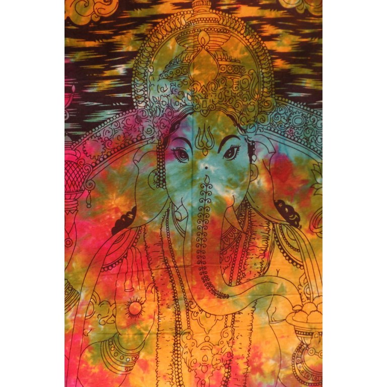Petite tenture color beautiful Ganesh et son rat