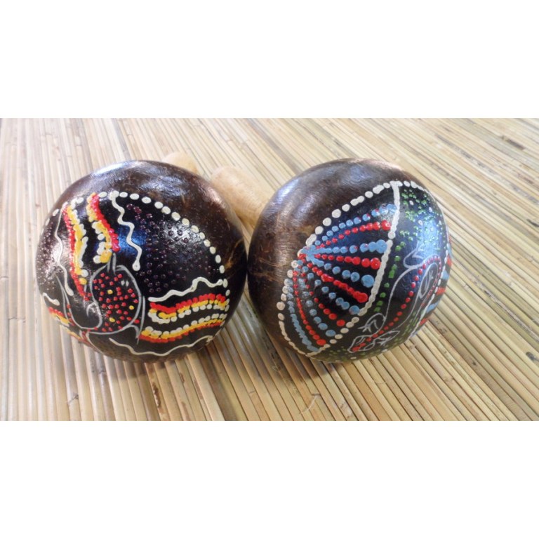 Paires de maracas coco color