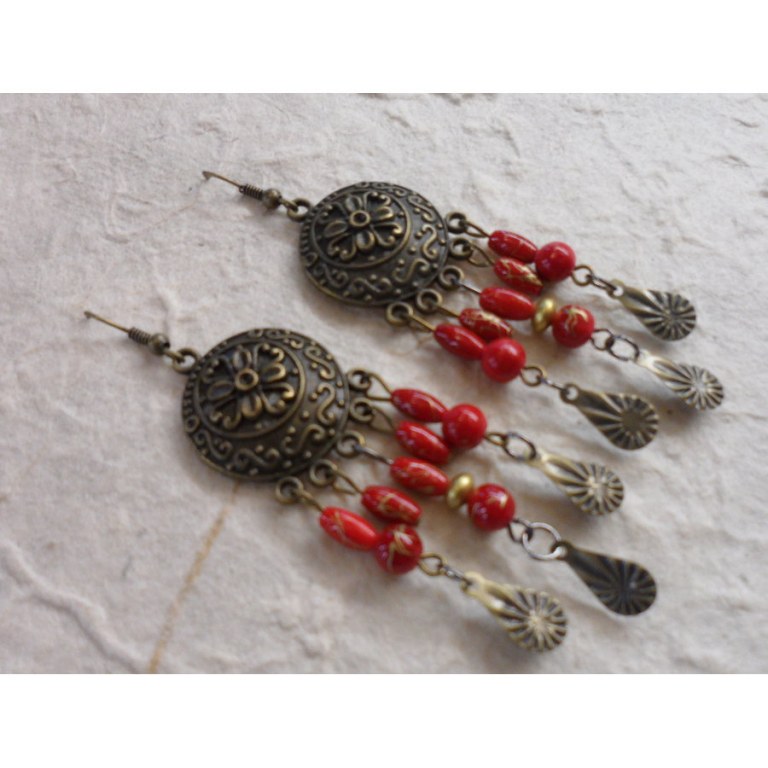 Boucles d'oreilles Sumalee rouges