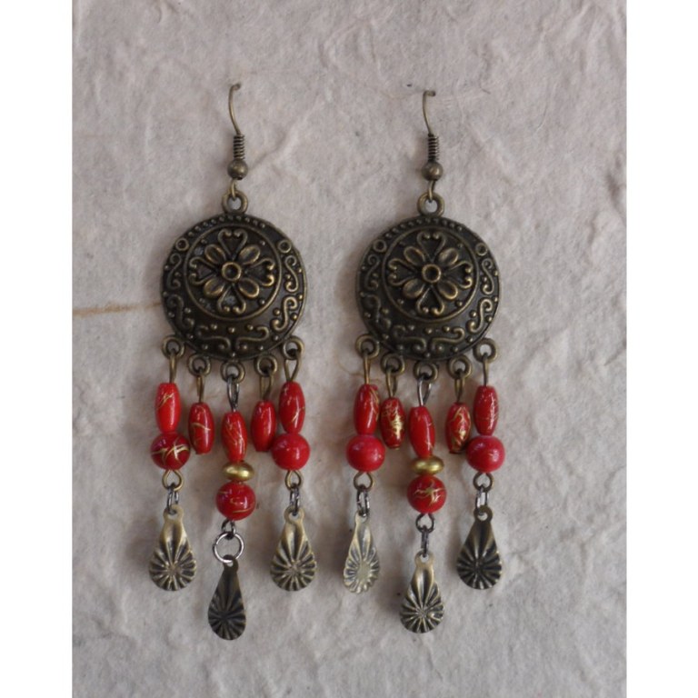 Boucles d'oreilles Sumalee rouges