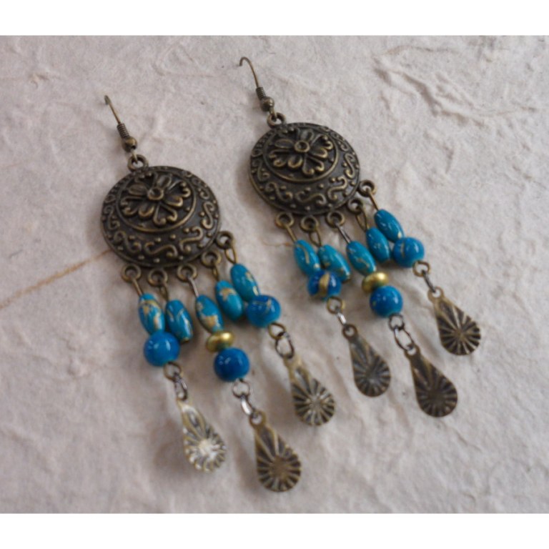 Boucles d'oreilles Sumalee bleu turquoise