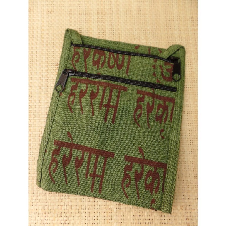 Sac passeport vert foncé sanscrit 