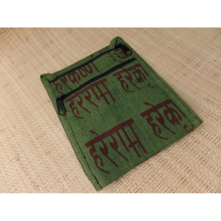 Sac passeport vert foncé sanscrit 