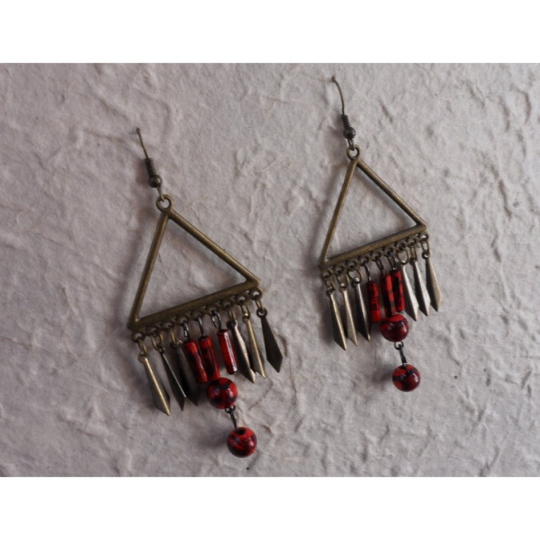 Boucles d'oreilles Waan rouge cerise