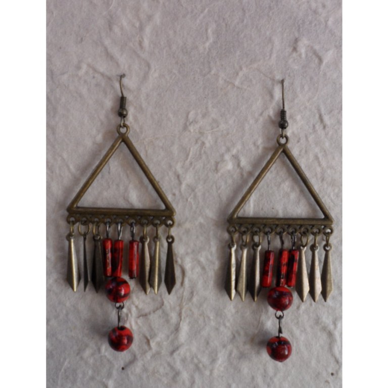 Boucles d'oreilles Waan rouge cerise