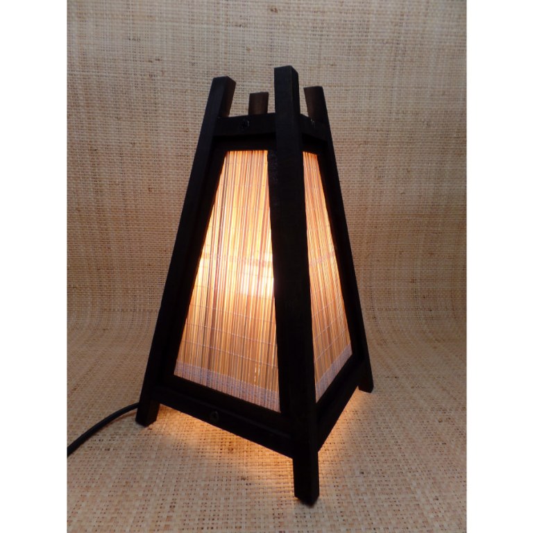 Lampe bois et rotang