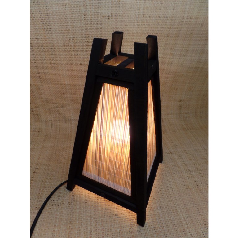 Lampe bois et rotang