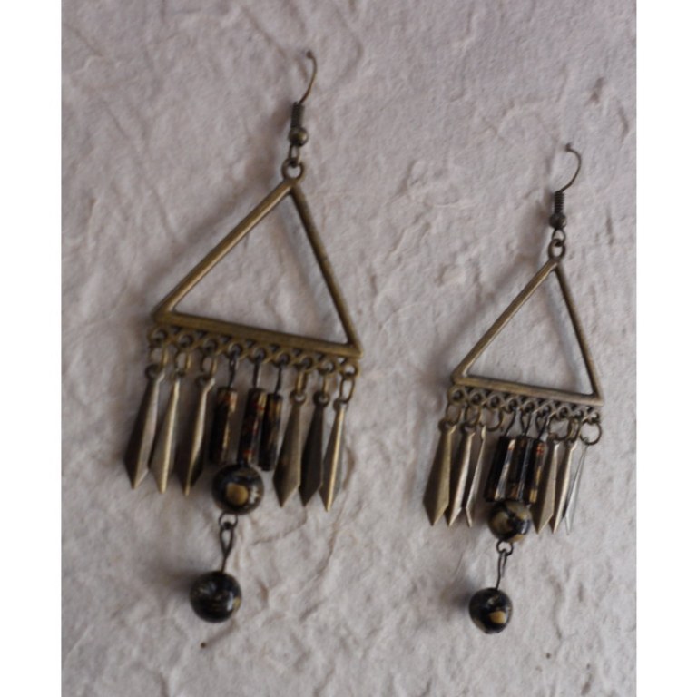 Boucles d'oreilles Waan noir/or