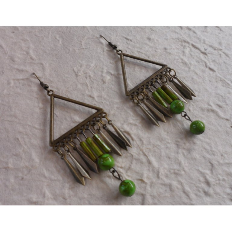 Boucles d'oreilles Waan vertes