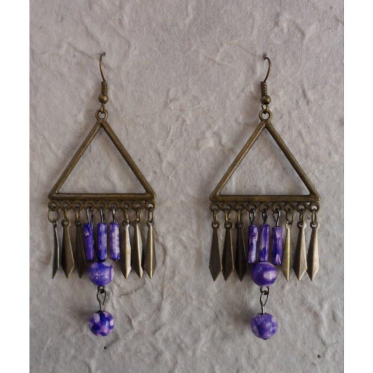 Boucles d'oreilles Waan parme