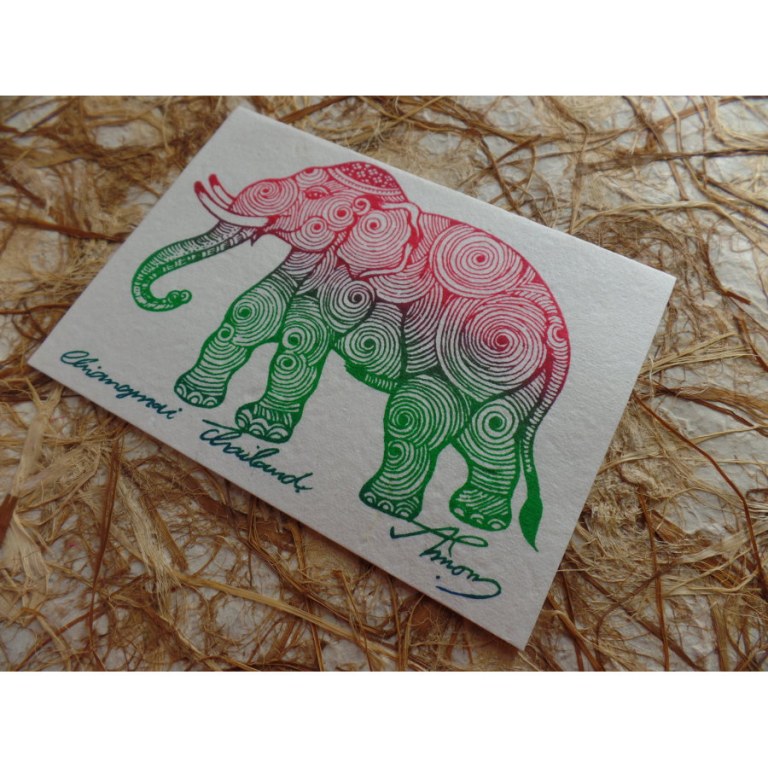 Carte éléphant spires 3 couleurs 2