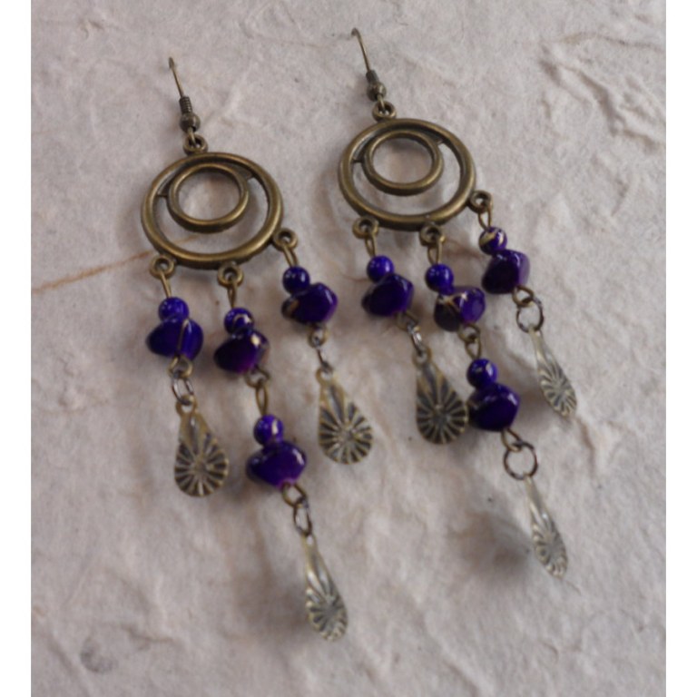 Pendants d'oreilles Bun Ma violettes