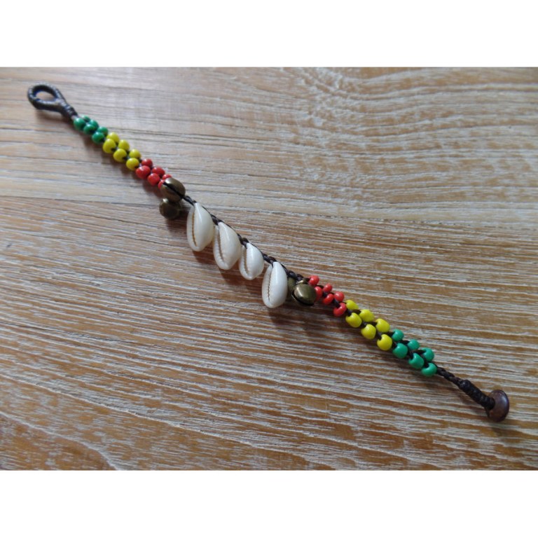 Bracelet macramé rouge/jaune/vert ribambelle 