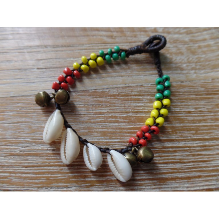 Bracelet macramé rouge/jaune/vert ribambelle 