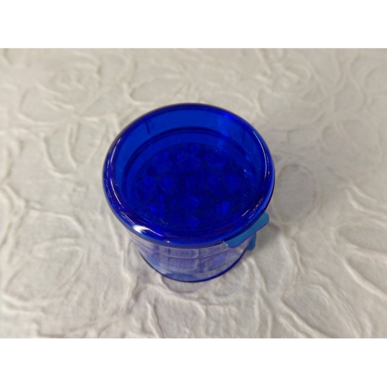 Grinder 4 parties transparent bleu