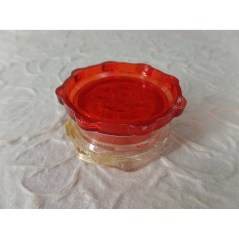 Grinder octo transparent bicolore blanc/rouge