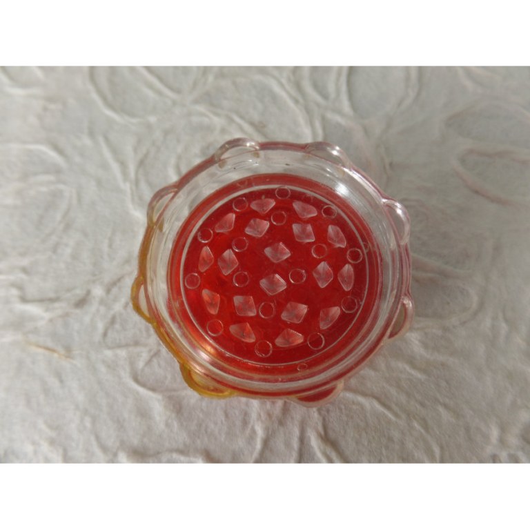 Grinder octo transparent bicolore blanc/rouge