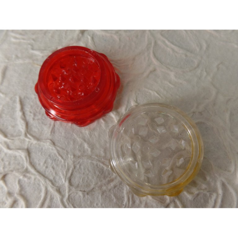 Grinder octo transparent bicolore blanc/rouge