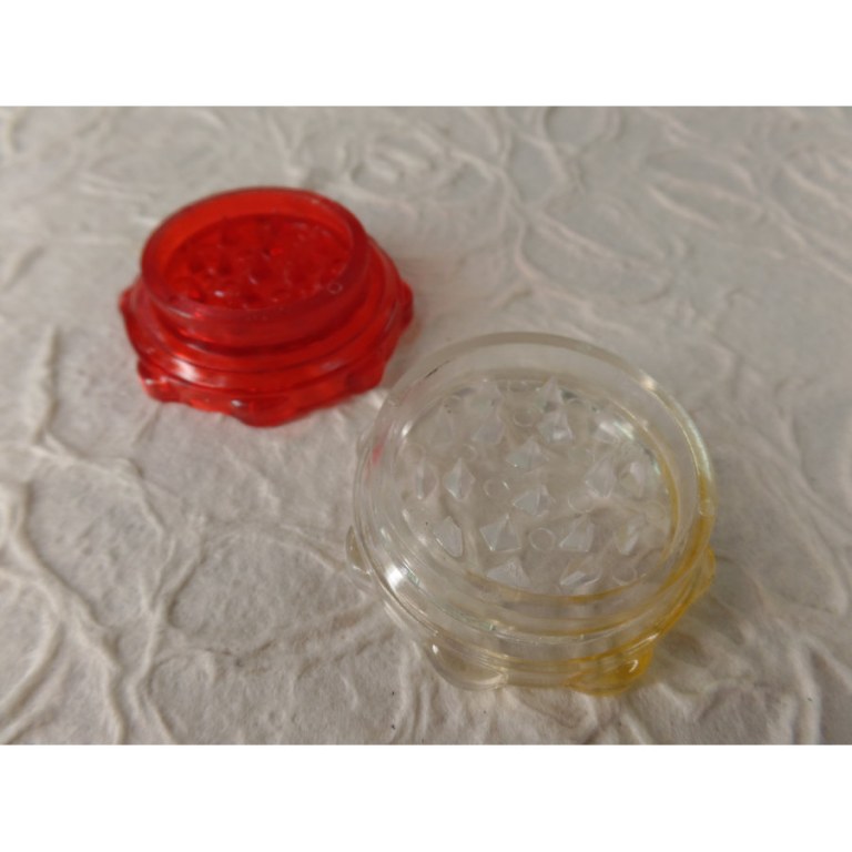 Grinder octo transparent bicolore blanc/rouge