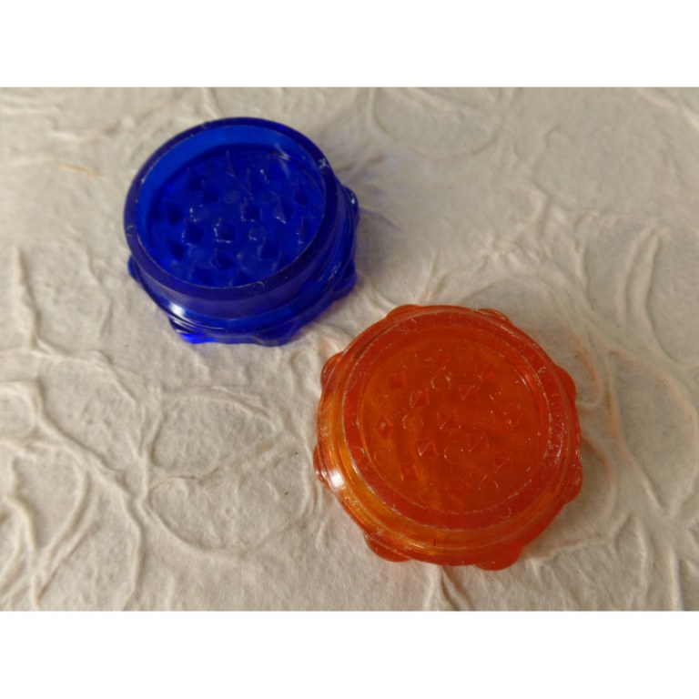 Grinder octo transparent bicolore orange/bleu