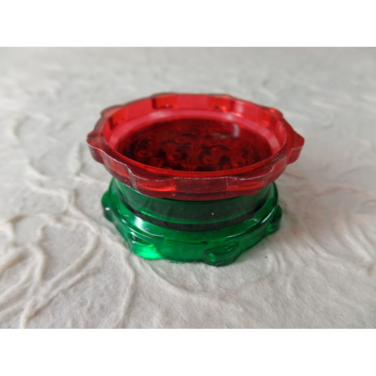 Grinder octo transparent bicolore rouge/vert