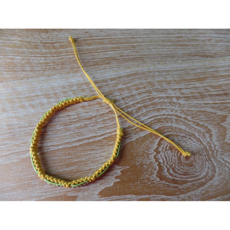 Bracelet ficelle jaune