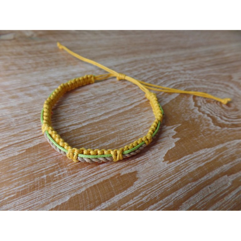 Bracelet ficelle jaune