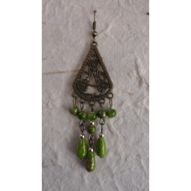 Boucles d'oreilles Boussaba vertes