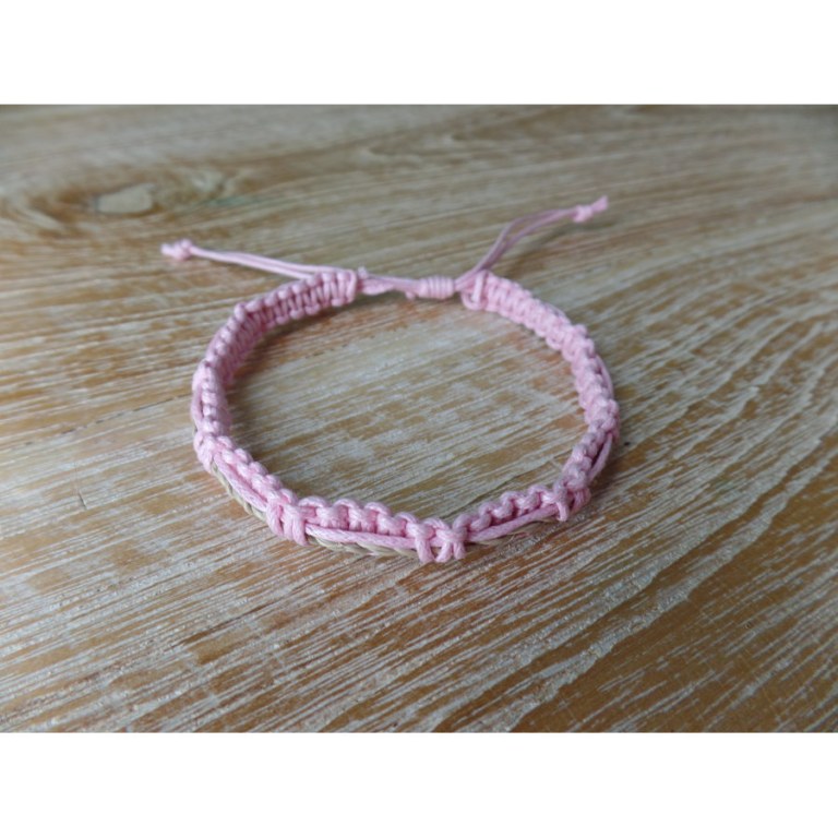 Bracelet ficelle rose